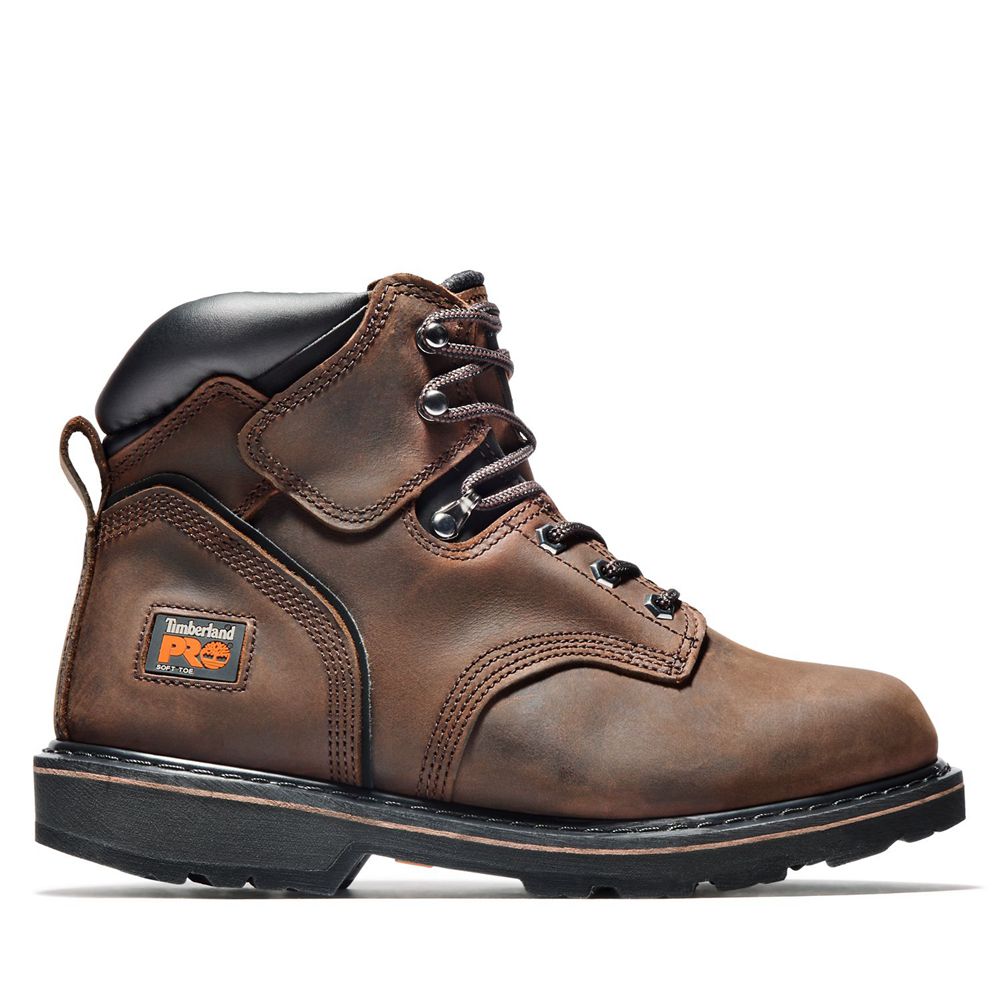 Timberland Mens Work Boots PRO® Pit Boss 6" Soft Toe - Brown - India YZ9372468